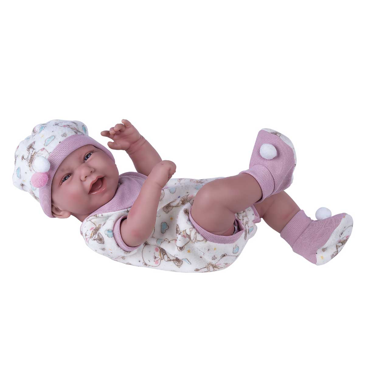 Anny Doll Baby Menina Macacao E Babador Cotiplas