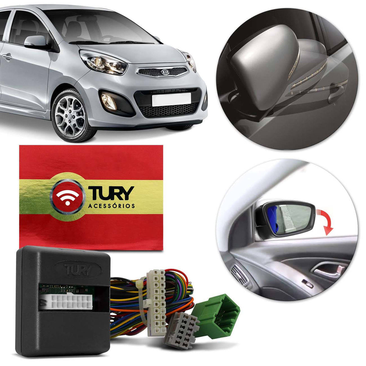 Módulo Rebatimento Retrovisor Elétrico Kia Optima Picanto Sportage 08 A 16 Tury Park 3.2.4 B