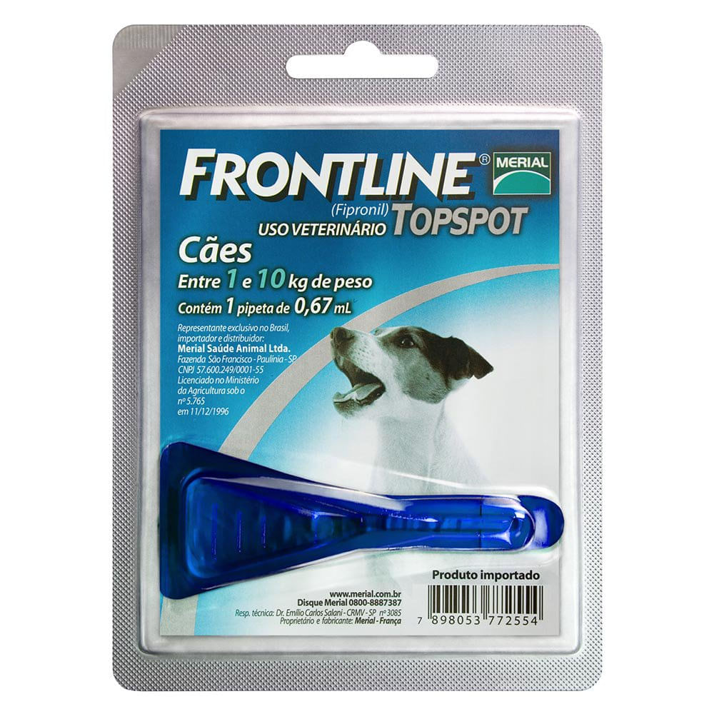 Antipulgas E Carrapatos Frontline Topspot Cães De 1 A 10 Kg - 1 Unidade