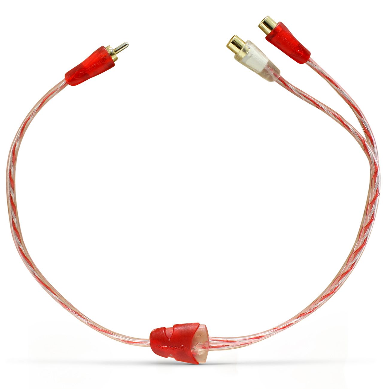 Cabo Coaxial Y Rca Stetsom Série Bronze 1 Macho 2 Fêmeas 40Cm Vermelho E Branco