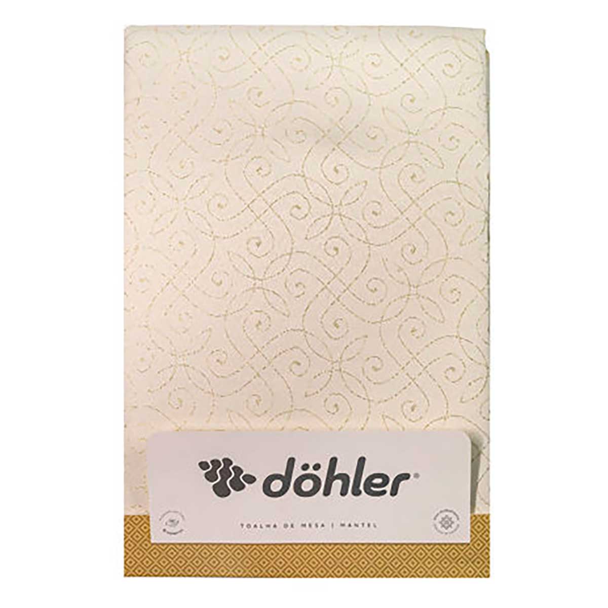 Toalha De Mesa Retangular 1,60M X 2,40M Dohler Bege