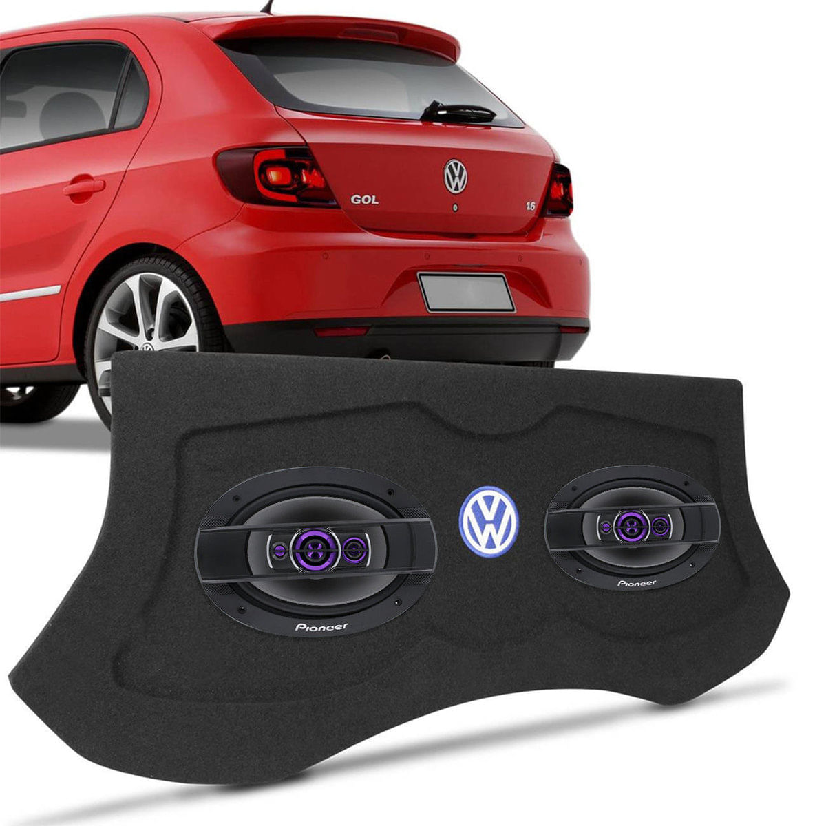 Kit Tampão Porta Malas Gol G5 G6 09 A 16 + Alto Falante Pioneer 6X9 Pol 200W Rms Quadriaxial Par