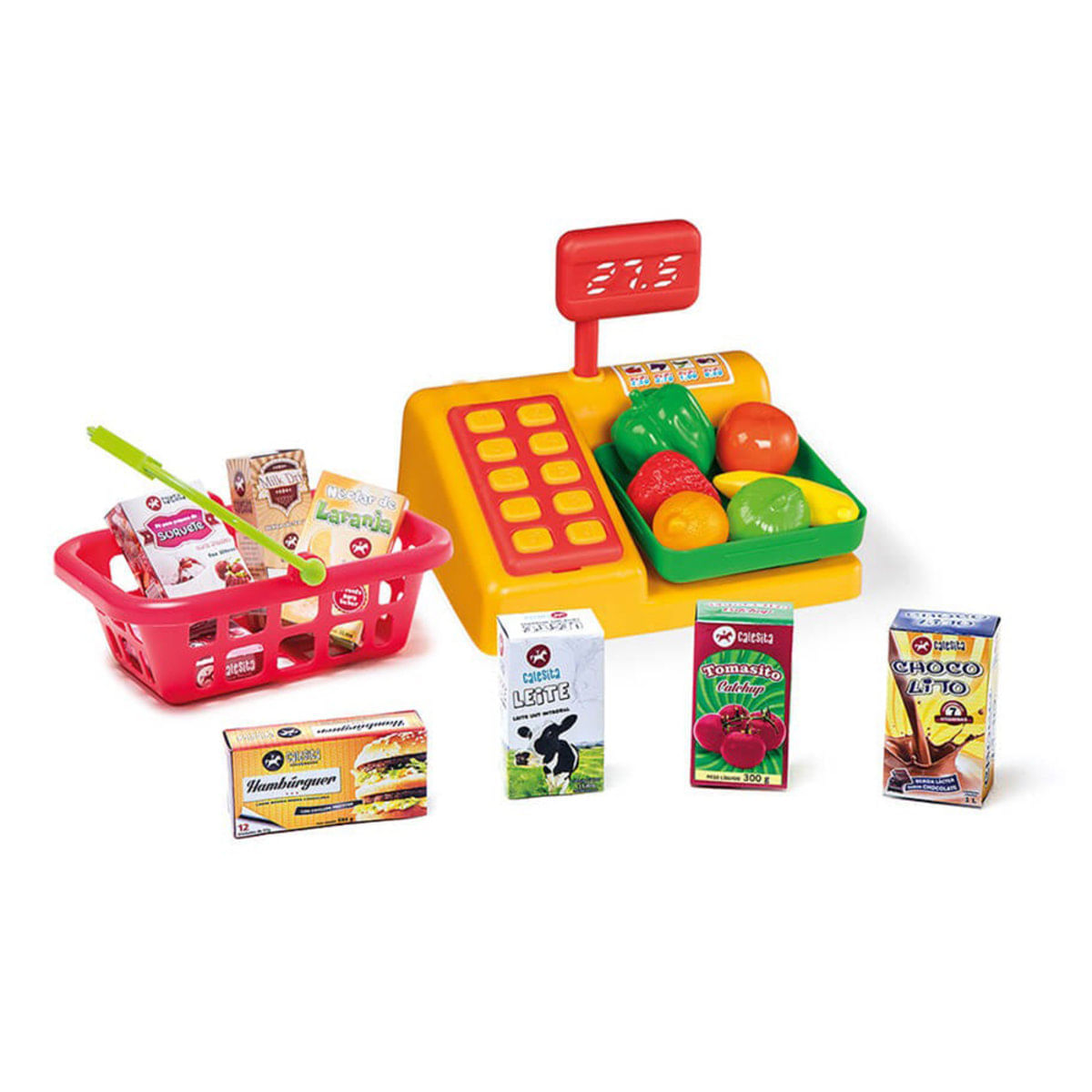 Mini Mercado Infantil Calesita 20 Peças Laranja E Verde