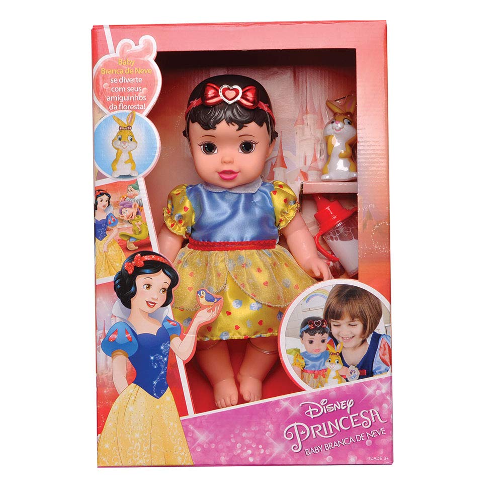 Boneca Branca De Neve Vinil Com Pet E Mamadeira Mimo