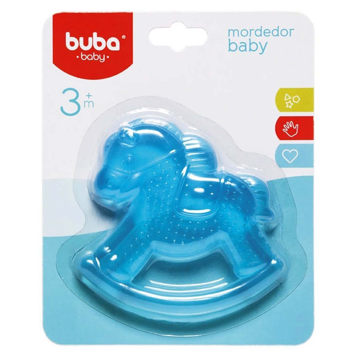 Mordedor Para Bebê Buba Gelado Com Água Cavalinho Azul