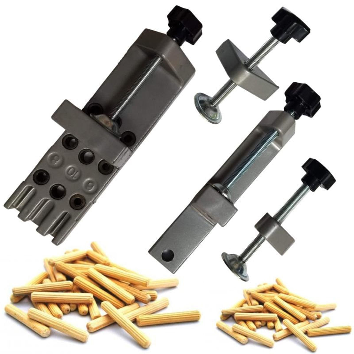 Kit Gabarito Universal Para Furação Com 60 Cavilhas B768 Black Jack
