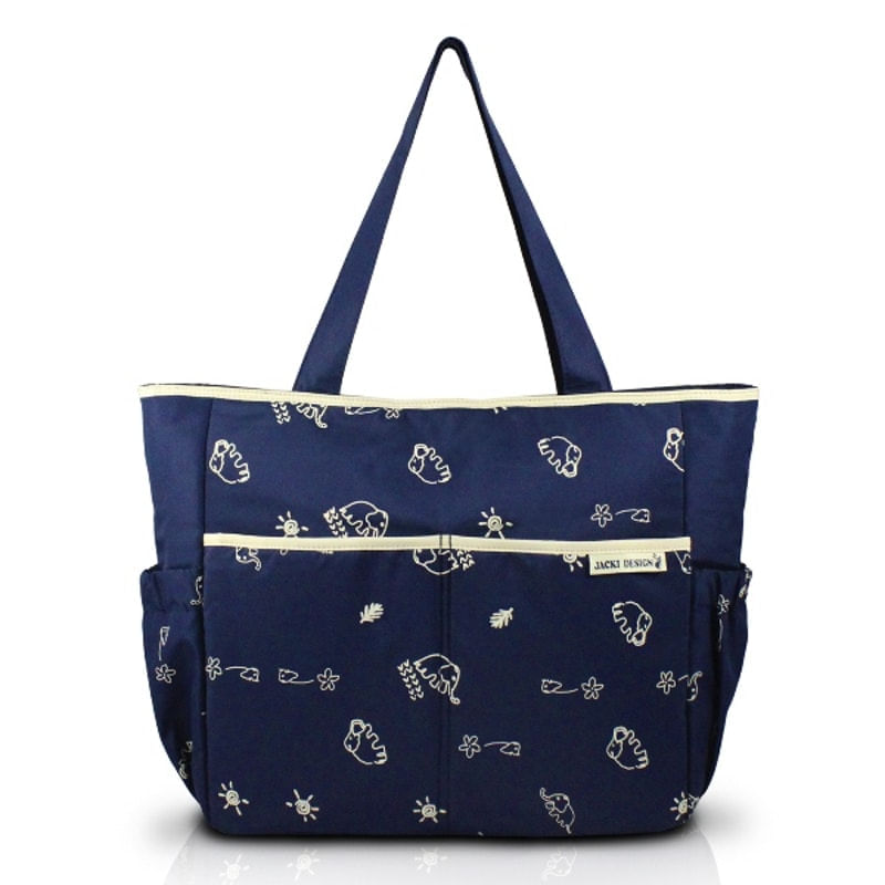 Bolsa De Bebê Jacky Design Estampada Azul/Bege