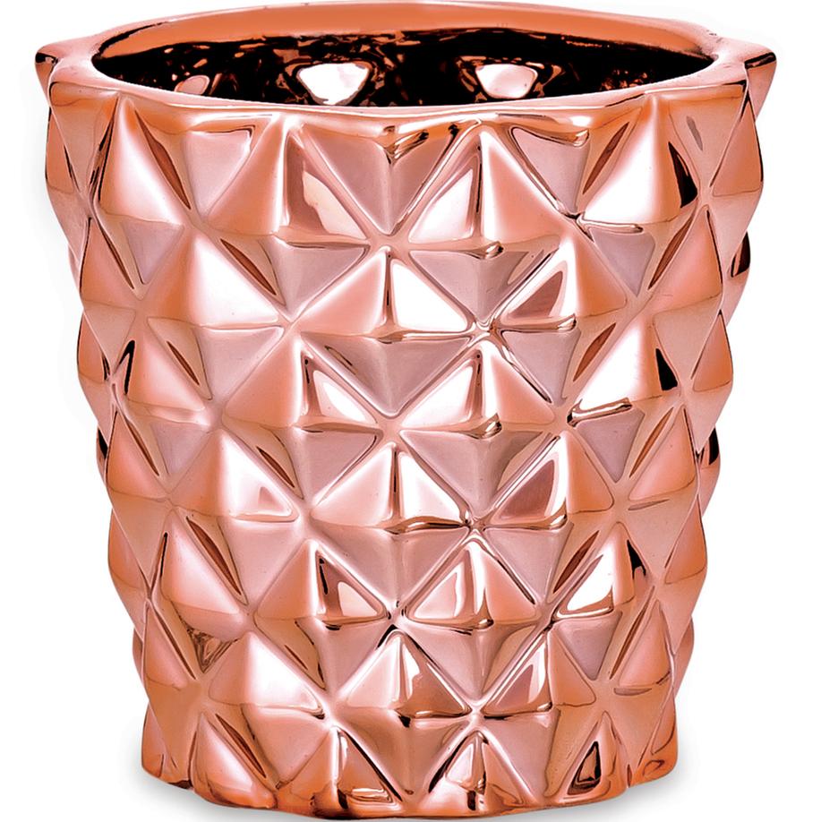 Porta Objeto De Cerâmica Rose Gold Pirâmide 7Cm 08641 Mart