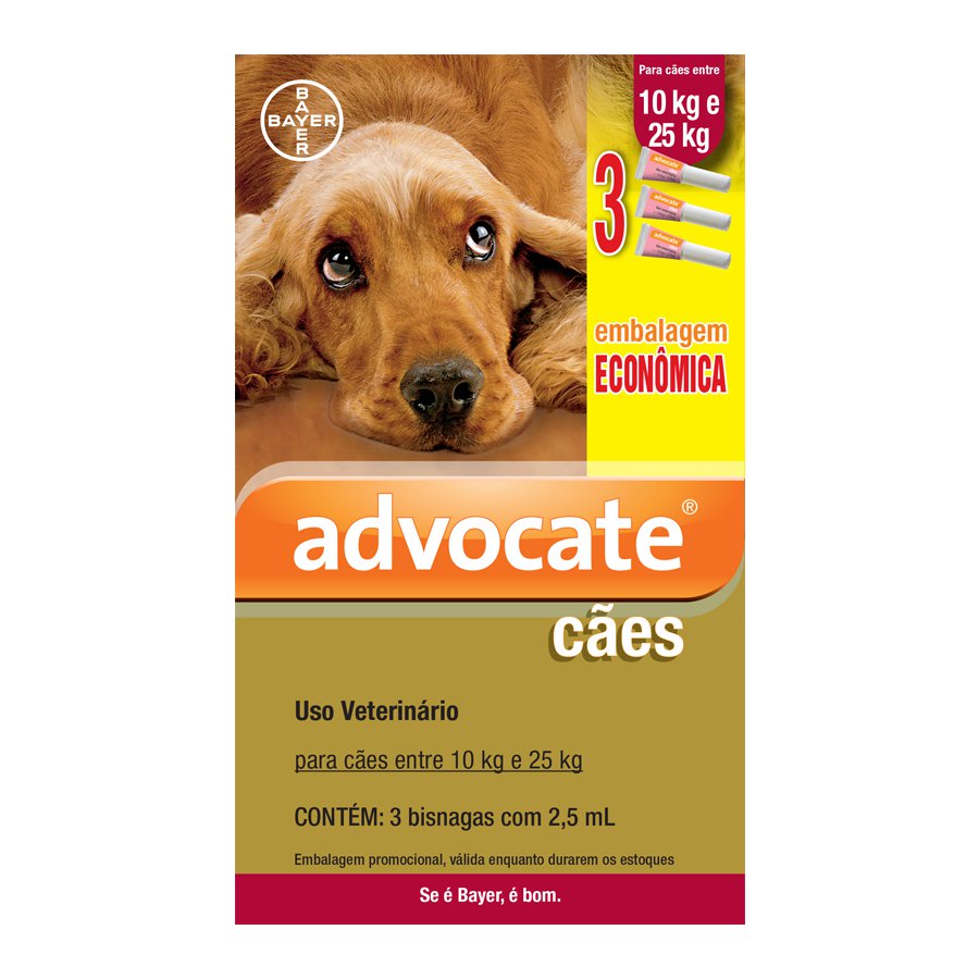 Antipulgas Advocate Para Cães Entre 10 E 25Kg - 3 Unid