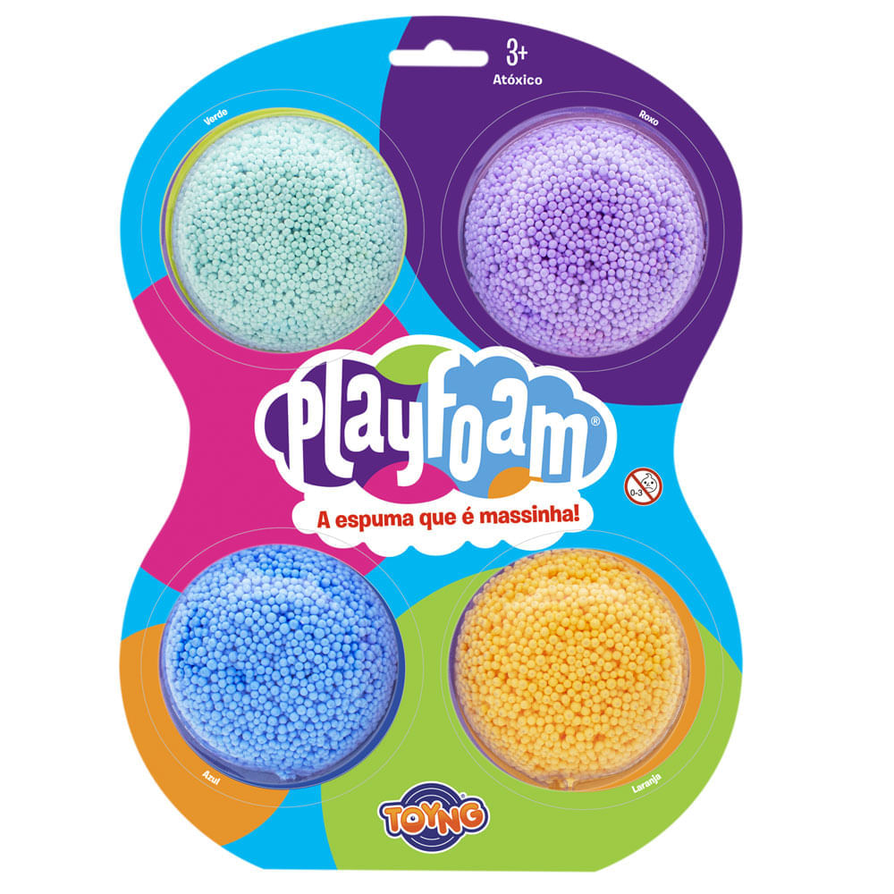 Conjunto De Massa De Modelar - Foam - Playfoam 4Pack - Cores Clássicas - Toyng