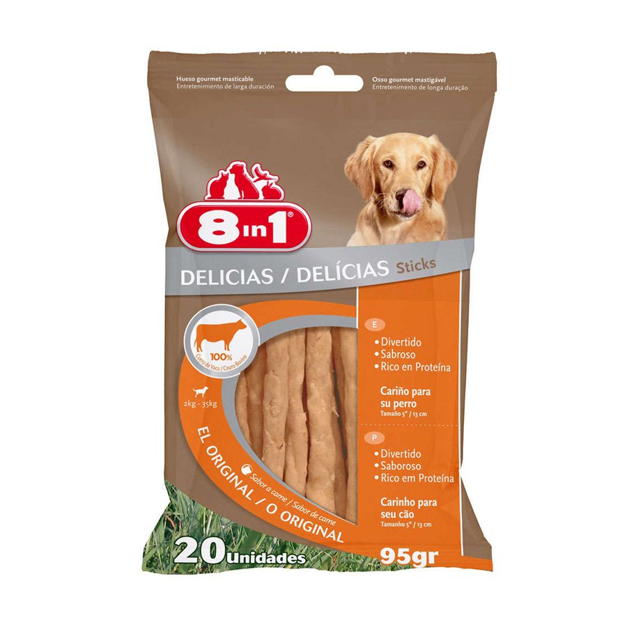Osso 8In1 Para Cães Sticks Sabor Carne 20Un