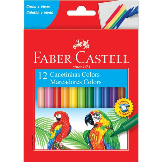 Canetinha 12 Cores Faber-Castell 15.0112Czf