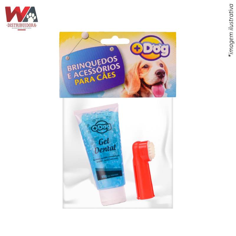 Kit Creme Dental Mais Dog Tutti-Fruti 60Grs + Dedeira