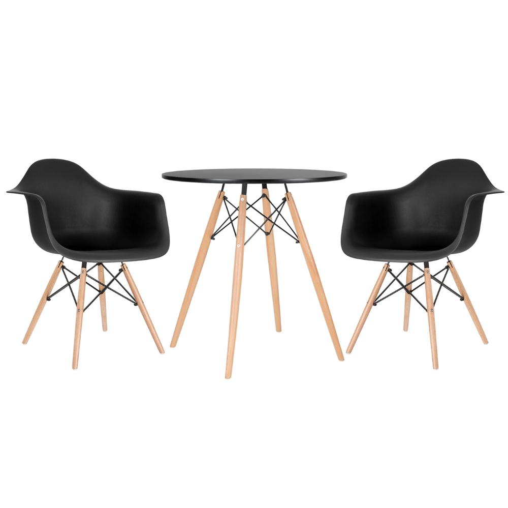 Mesa preto com cadeiras preto