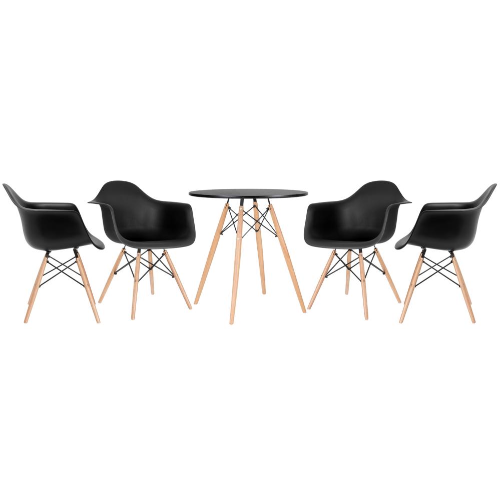 Mesa preto com cadeiras preto