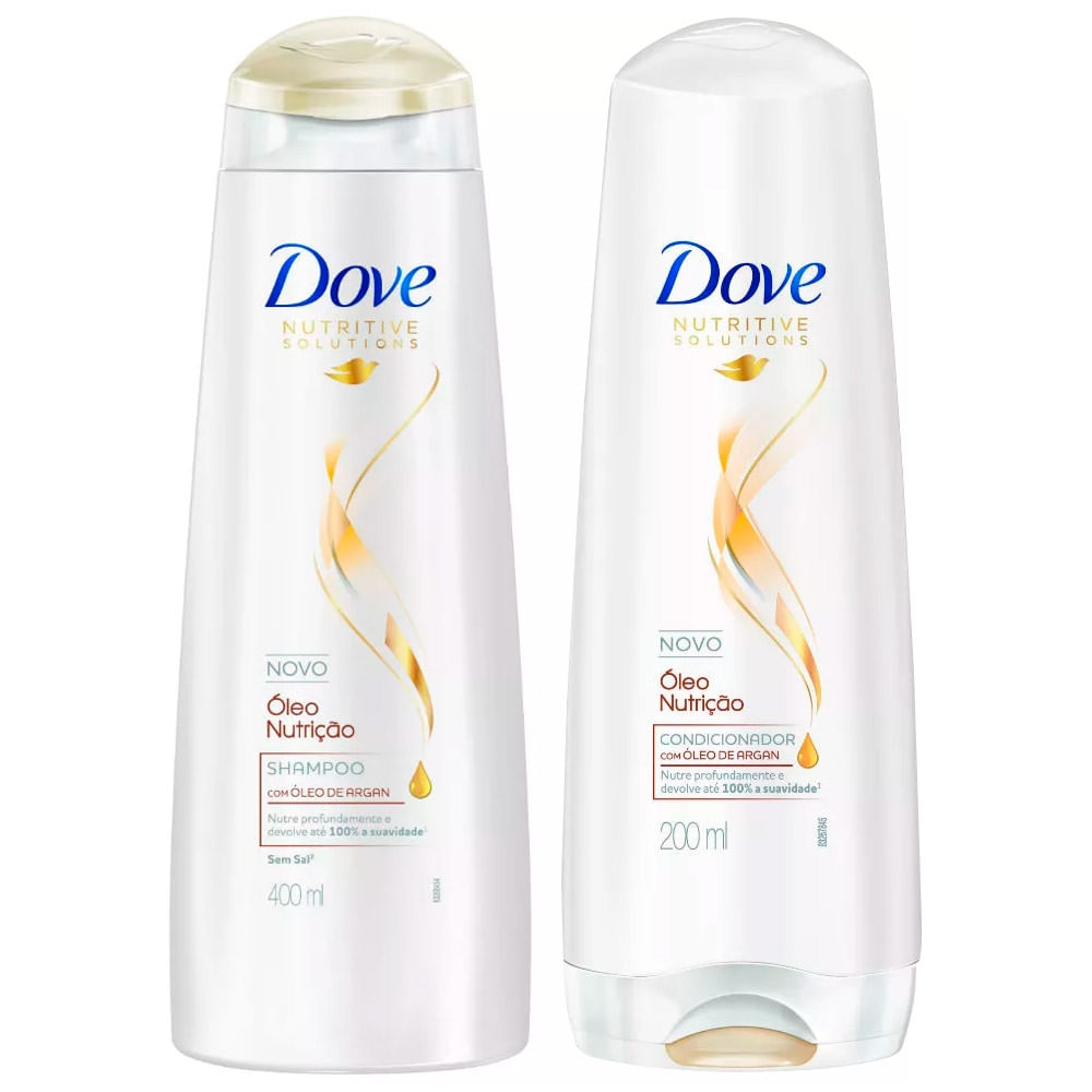 Kit Dove Shampoo Óleo Nutrição 400Ml + Condicionador 200Ml - 2 Produtos