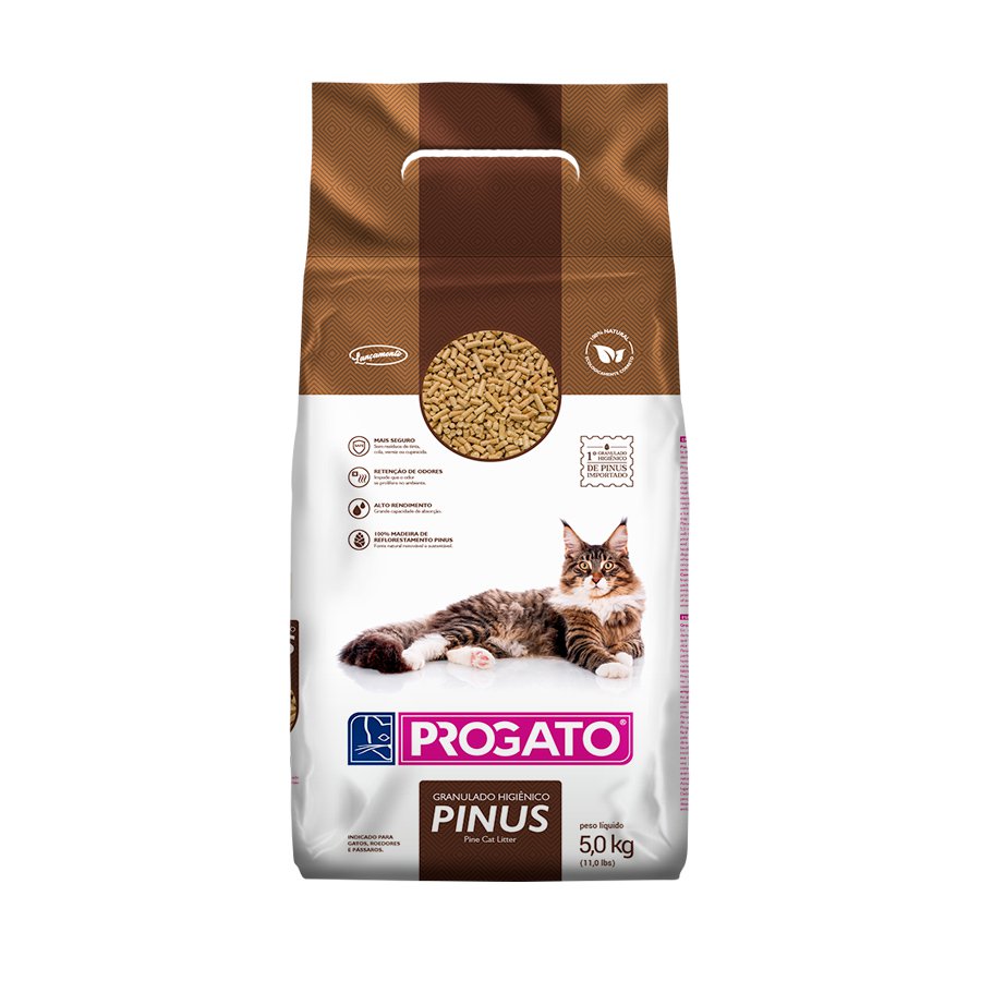 Granulado Higiênico Progato Para Gatos Pinus - 5Kg