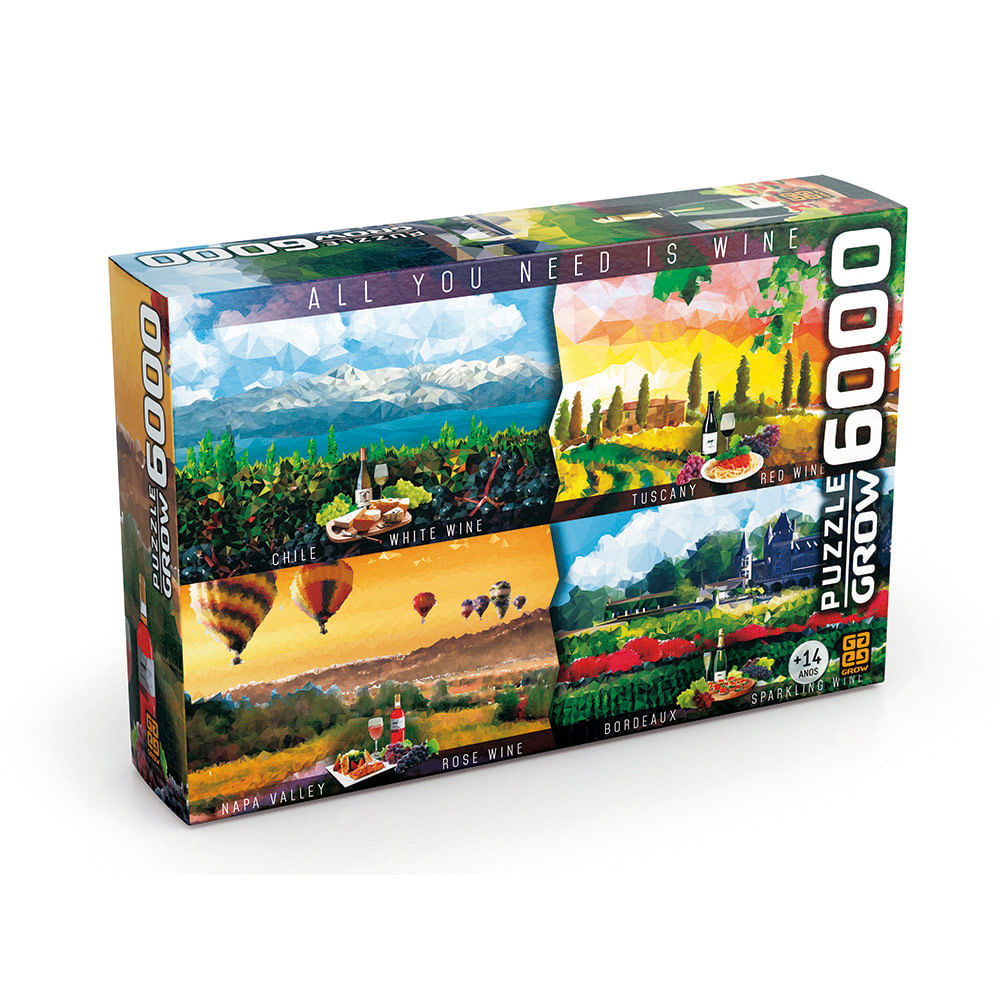 Puzzle 6000 Peças Vinhos Do Mundo - Grow