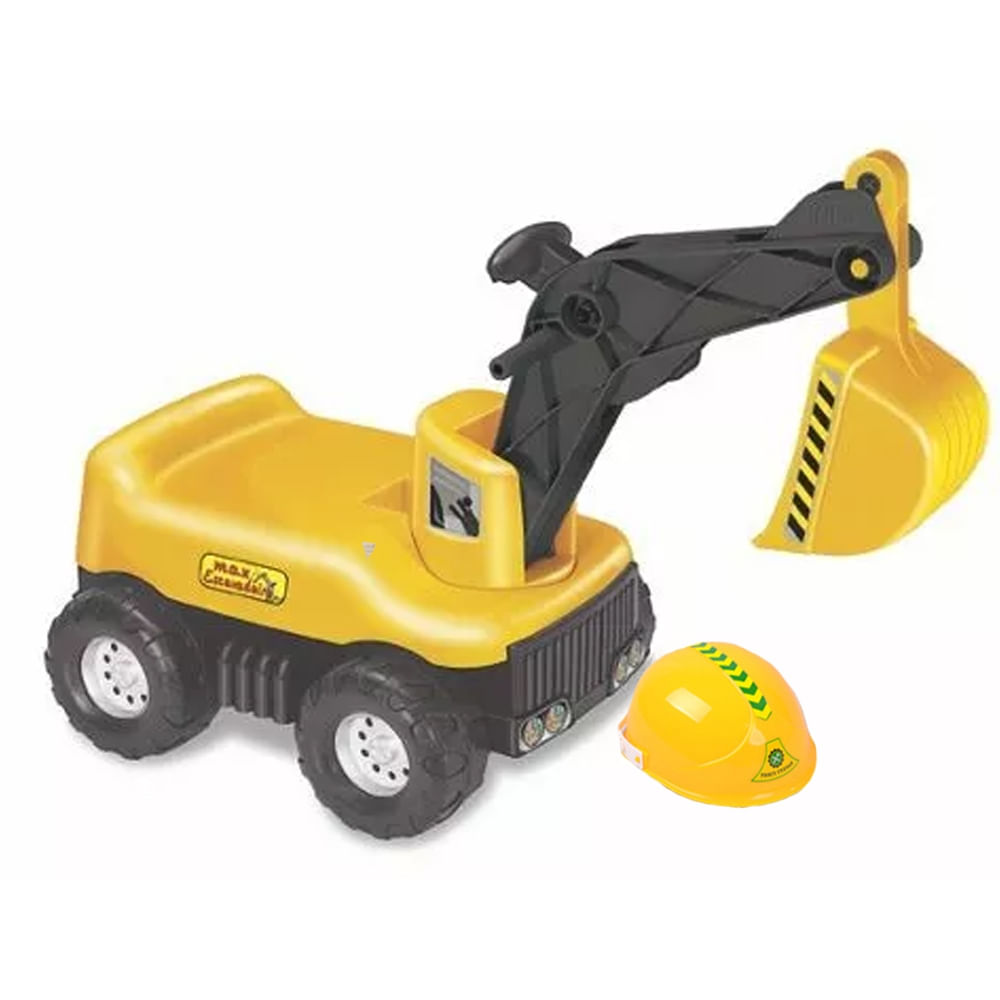 Max Escavadeira Tilin Com Capacete Amarelo