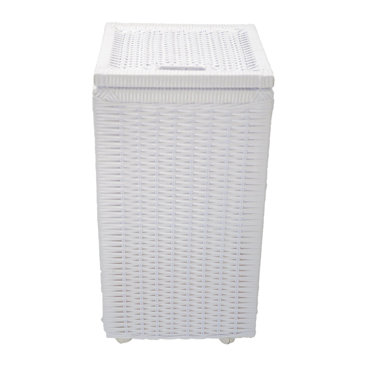 Cesto De Roupa 30X30x57cm C/ Rodas Branco