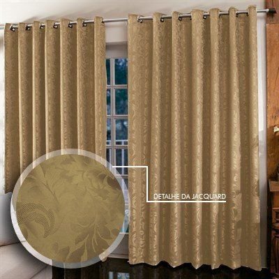 Cortina Jacquard Para Sala/Quarto 2,00 X 1,80 M | Admirare Gold