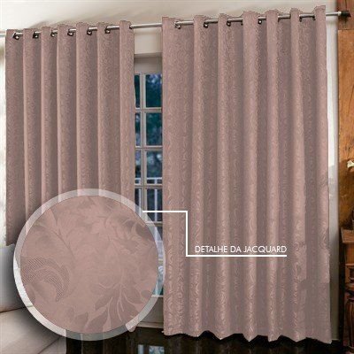 Cortina Jacquard Para Sala/Quarto 2,00 X 1,80 M | Admirare Rose