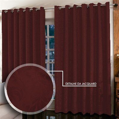Cortina Jacquard Para Sala/Quarto 2,00 X 1,80 M | Admirare Carmim