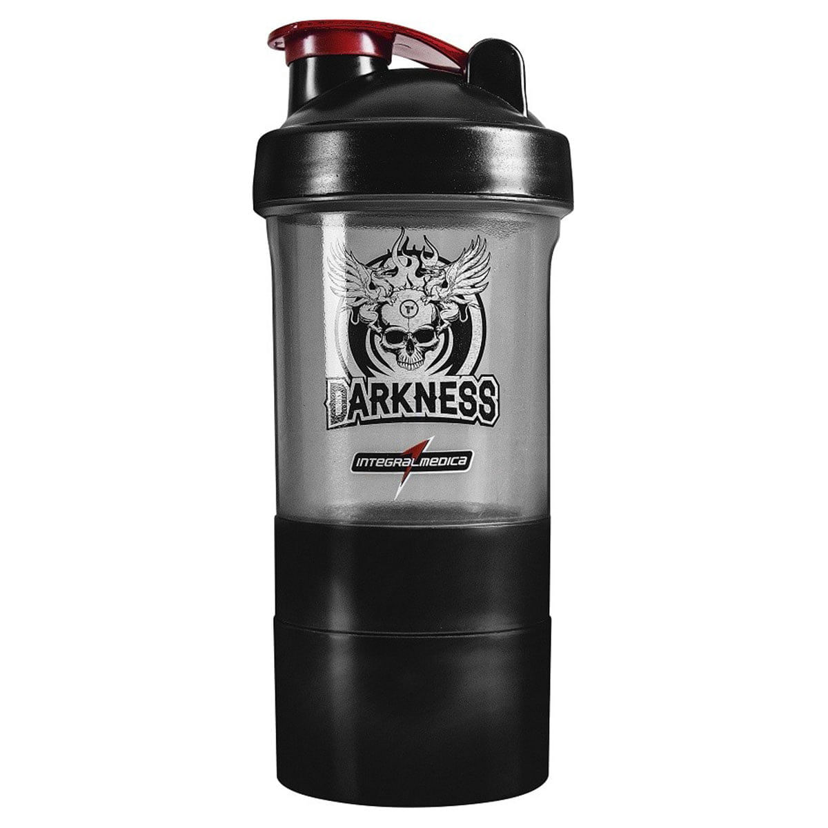 Coqueteleira 3 Doses Preta Darkness 400Ml - Integralmedica