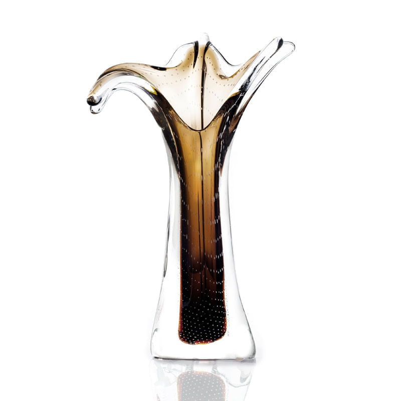 Vaso Em Cristal Murano Marron São Marcos
