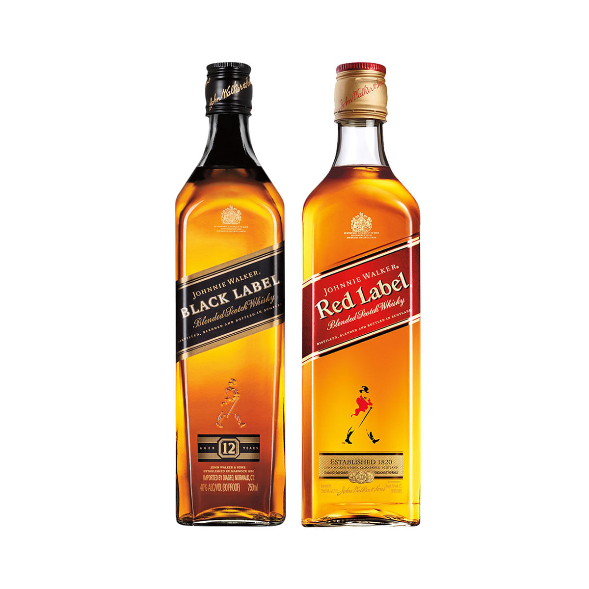 Whisky Johnnie Walker Red Label 750Ml + Whisky Black Label 750Ml