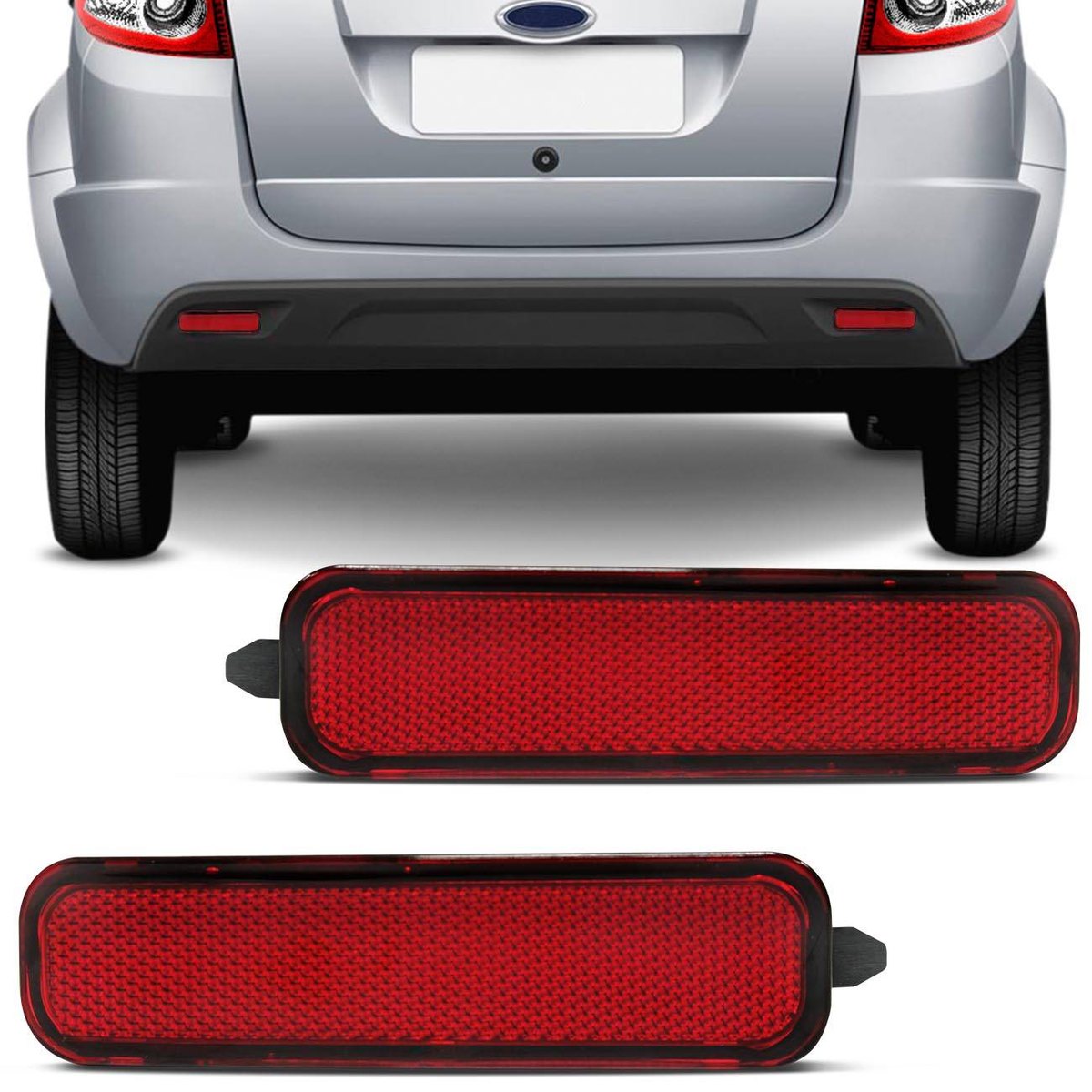 Par Refletor Traseiro Para-Choque Ford Ka 2012 2013 Rubi