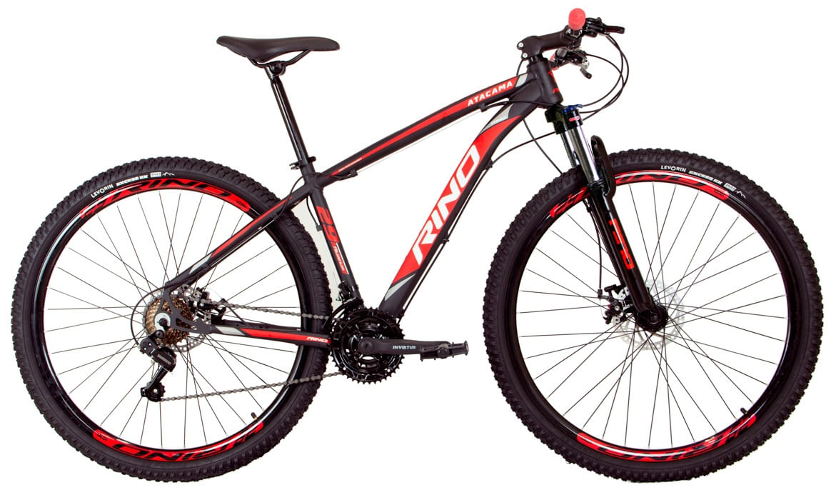 Bicicleta Rino Atacama 29 Freio A Disco - Cambios Shimano 24V Com Trava - Preto/Vermelho 17