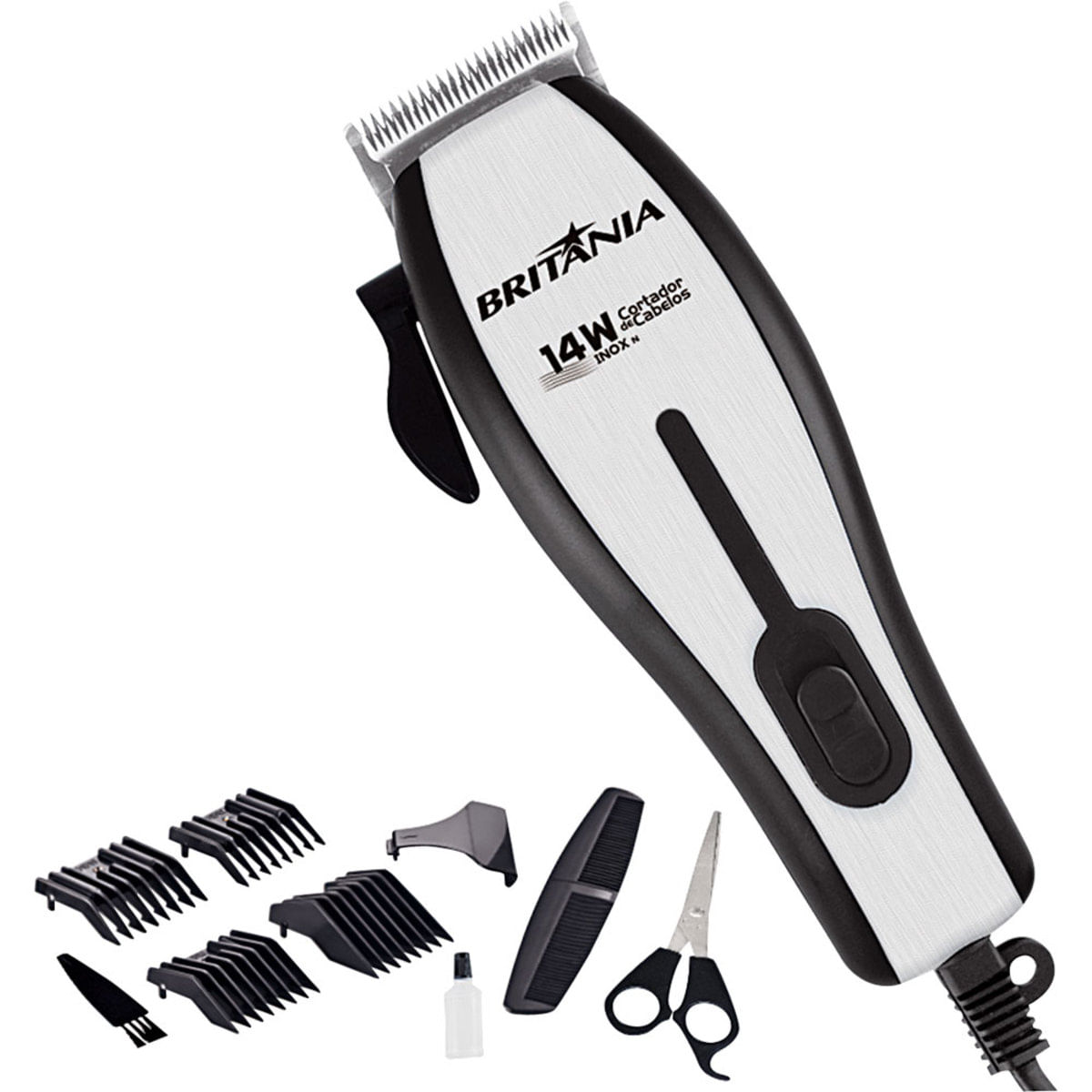 Conjunto De Cortar Cabelo Britânia 14W Inox N 127V Britânia