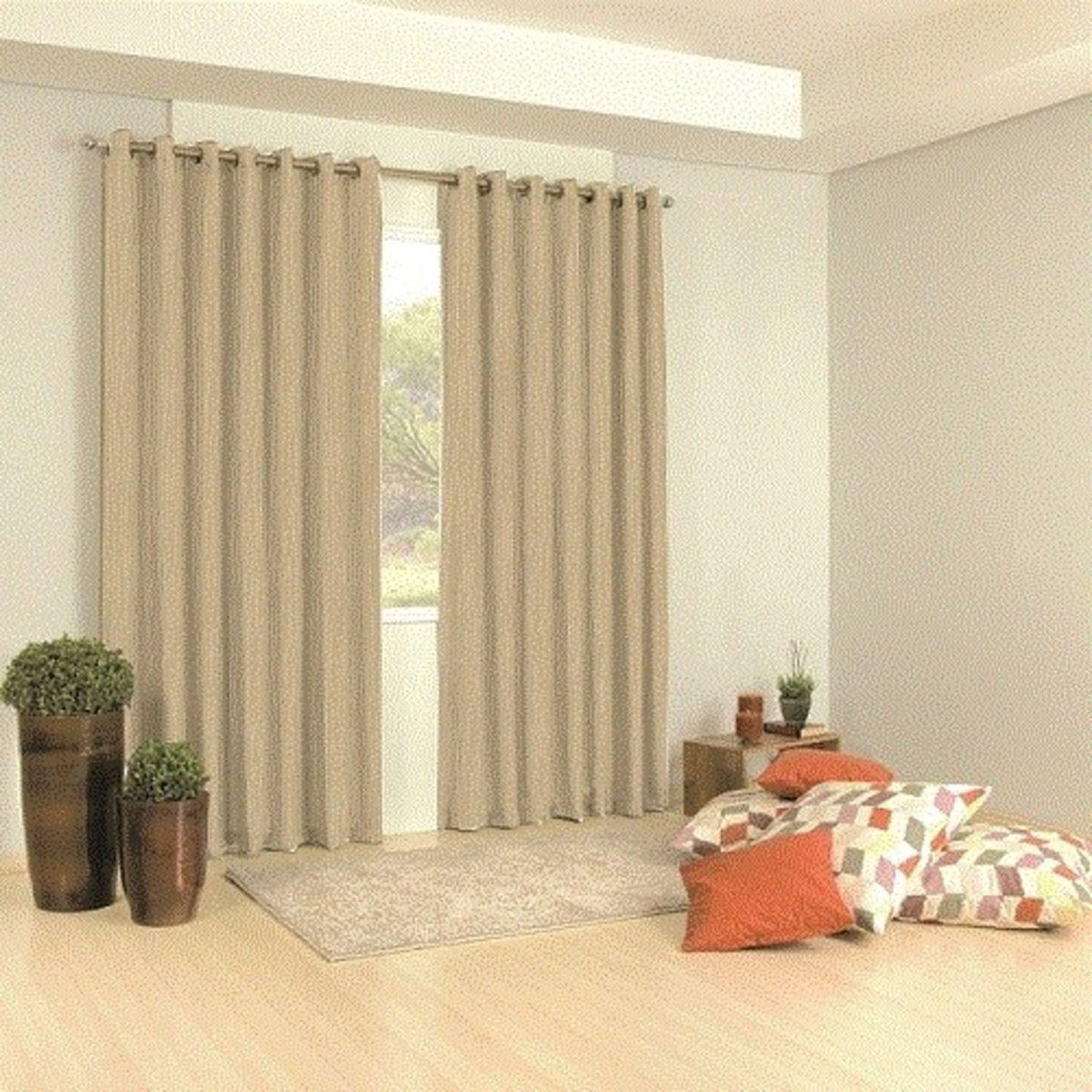 Cortina Blackout 4,00X2,50 Corta Luz Bege Admirare