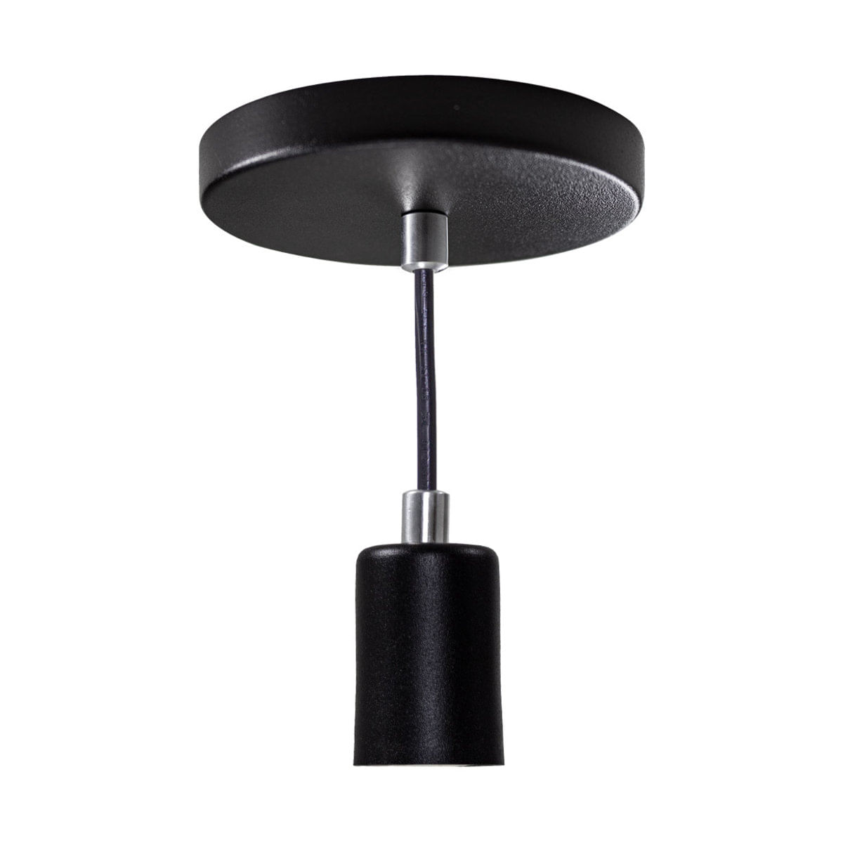 Pendente Tubo Cilindro Alumínio 4X10cm E27 Preto St458