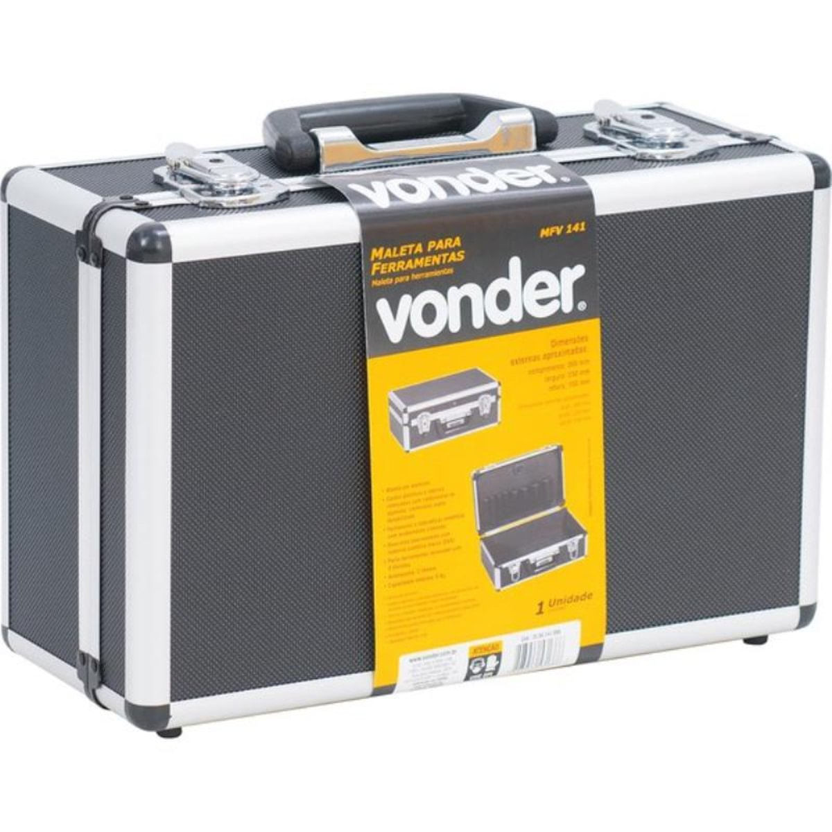 Maleta Para Ferramentas Profissional Preta Mfv 141 Vonder