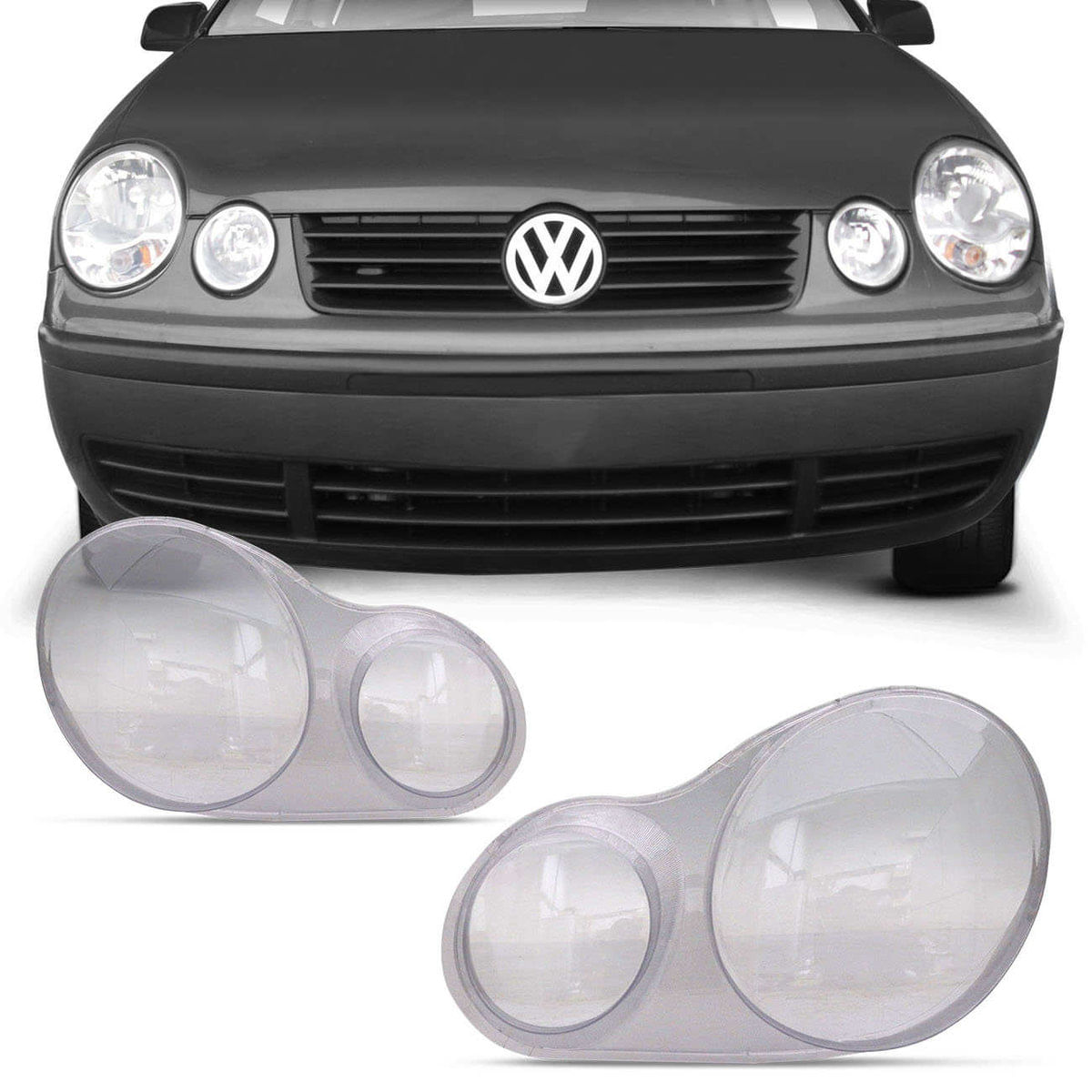 Par Lente Farol Polo Hatch Sedan 2003 2004 2005 2006 Transparente