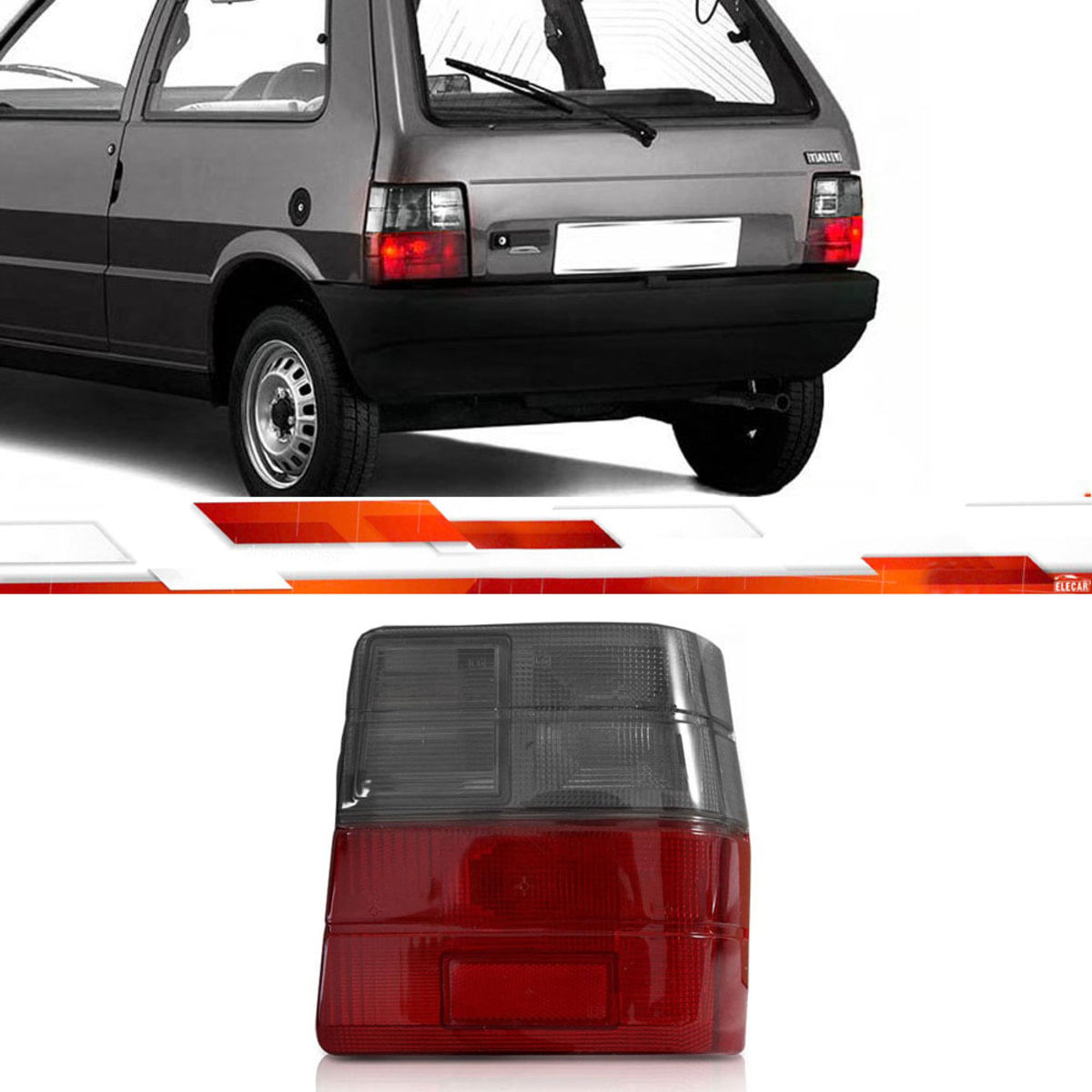 84804 Lanterna Traseira Uno 1984 Até 2004 Ld Rubi Com Ré Fumê Lente 84122 Fornec: Ht Qtd P/ Emb: