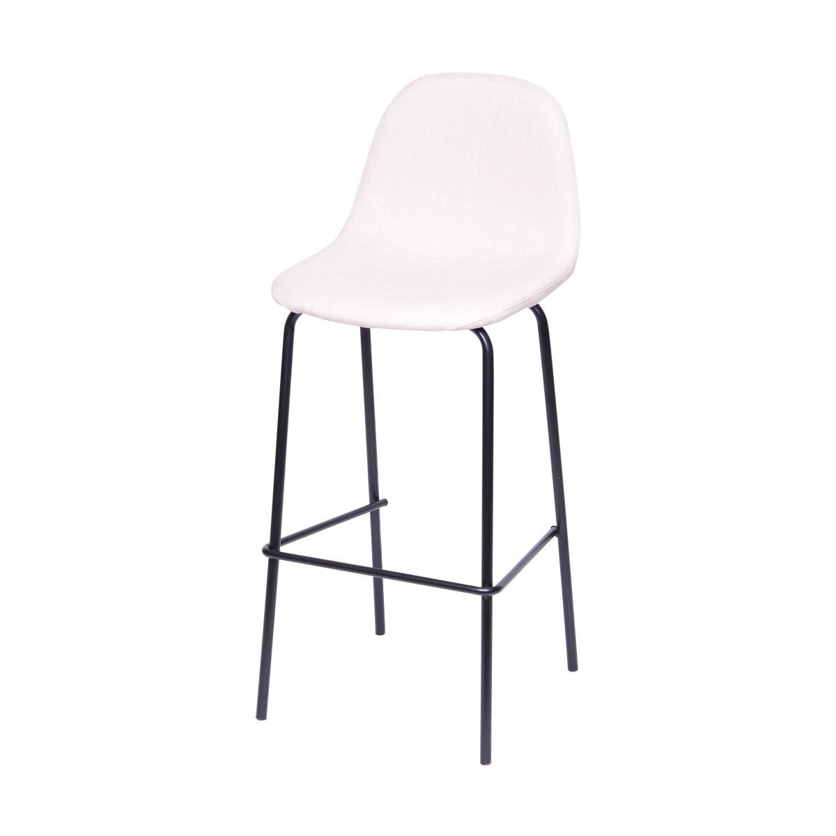 Banqueta Alta Linho Bege - Base Cromada