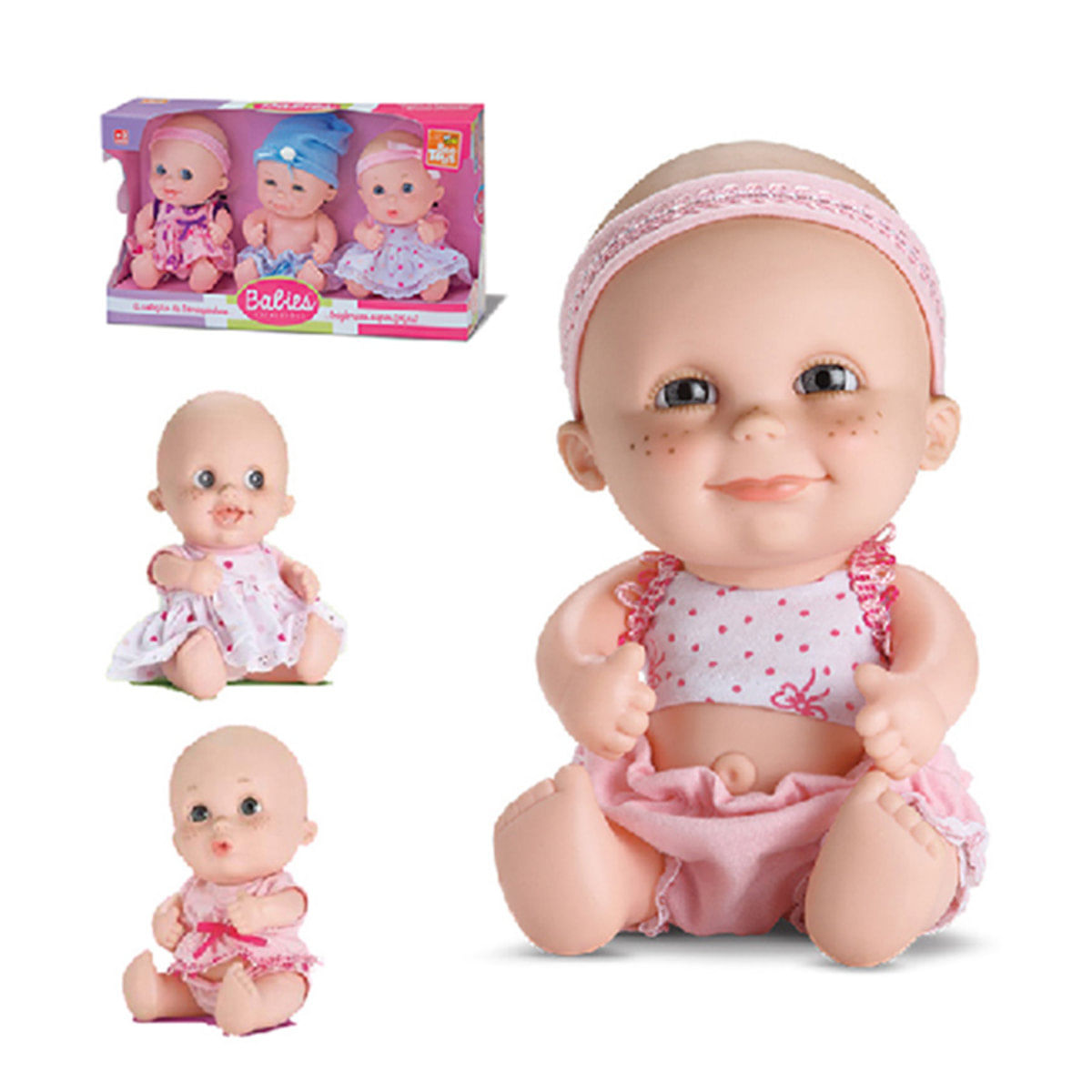 Boneca Babies Trigemeas Bee Toys