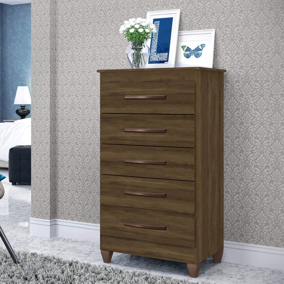 Cômoda 5 Gavetas Artebras Espresso Móveis