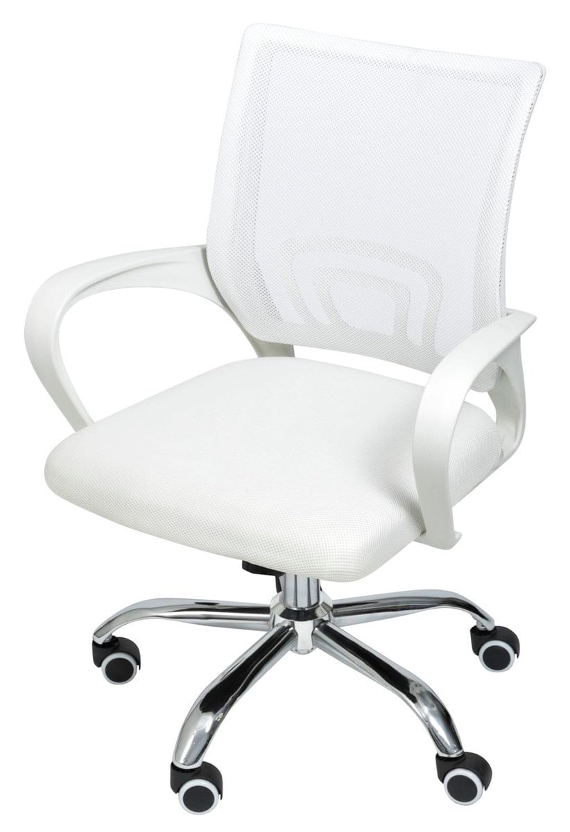 Cadeira Office Osorno Tela Mesh Branca Com Base Rodizio Cromada - 47407 Sun House Sun House