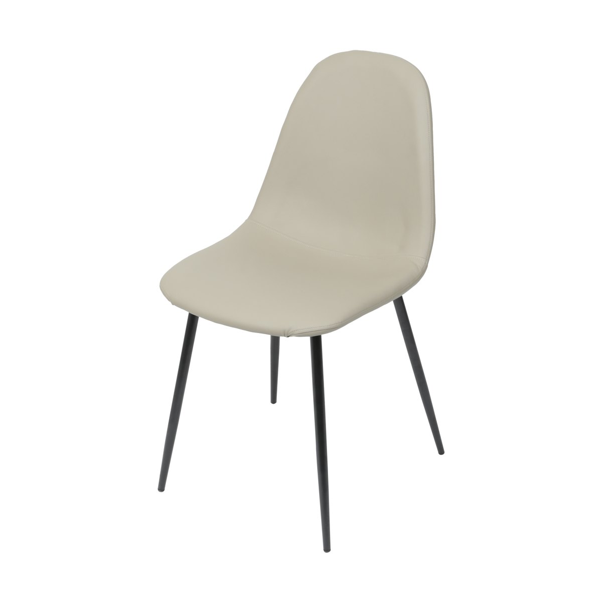 Cadeira Robin Assento Pu Fendi Com Base Metal Cor Preta - 46513 Sun House Sun House