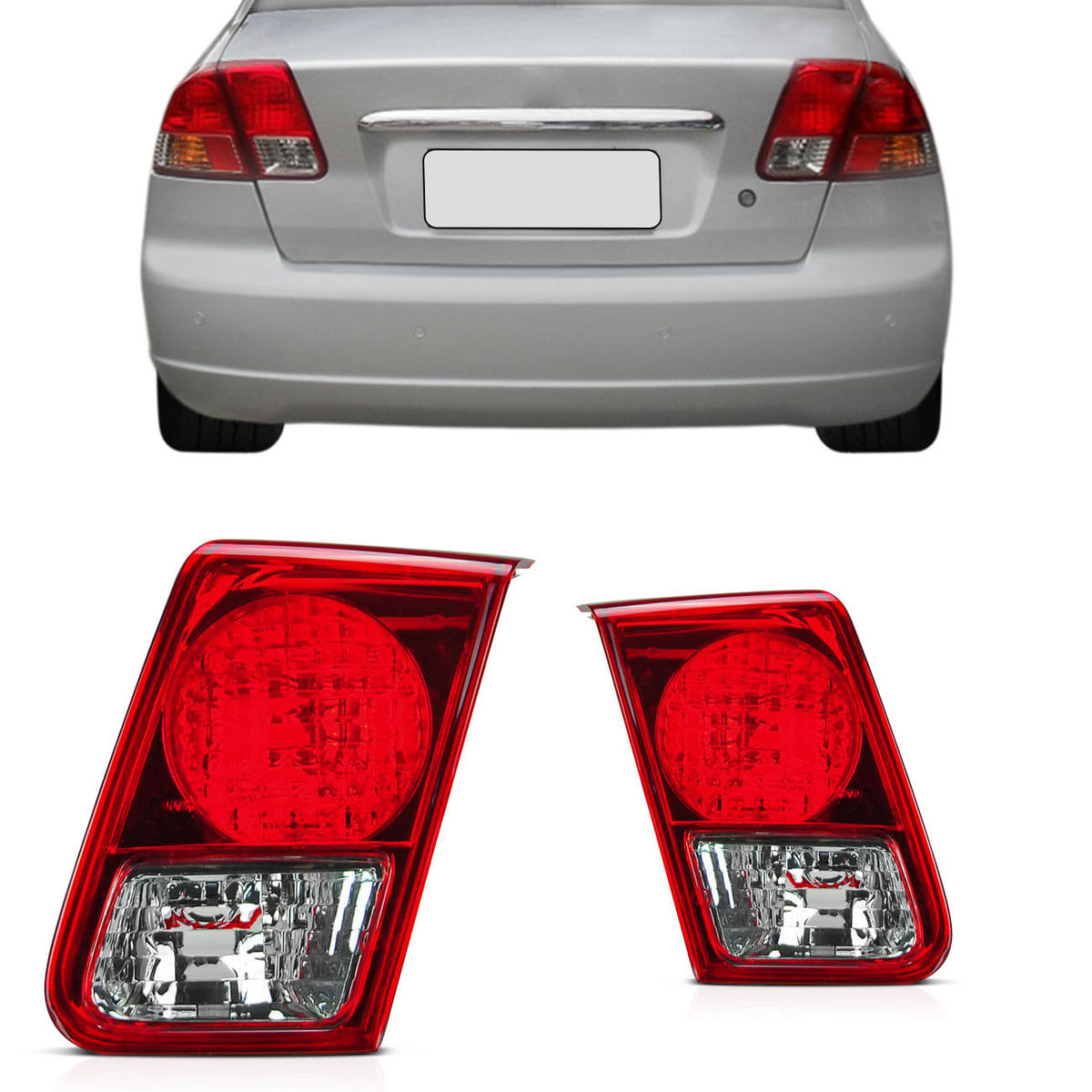 Par Lanterna Traseira Honda Civic 2004 2005 2006 Serve 2001 2002 2003 Tampa Porta Malas Bicolor