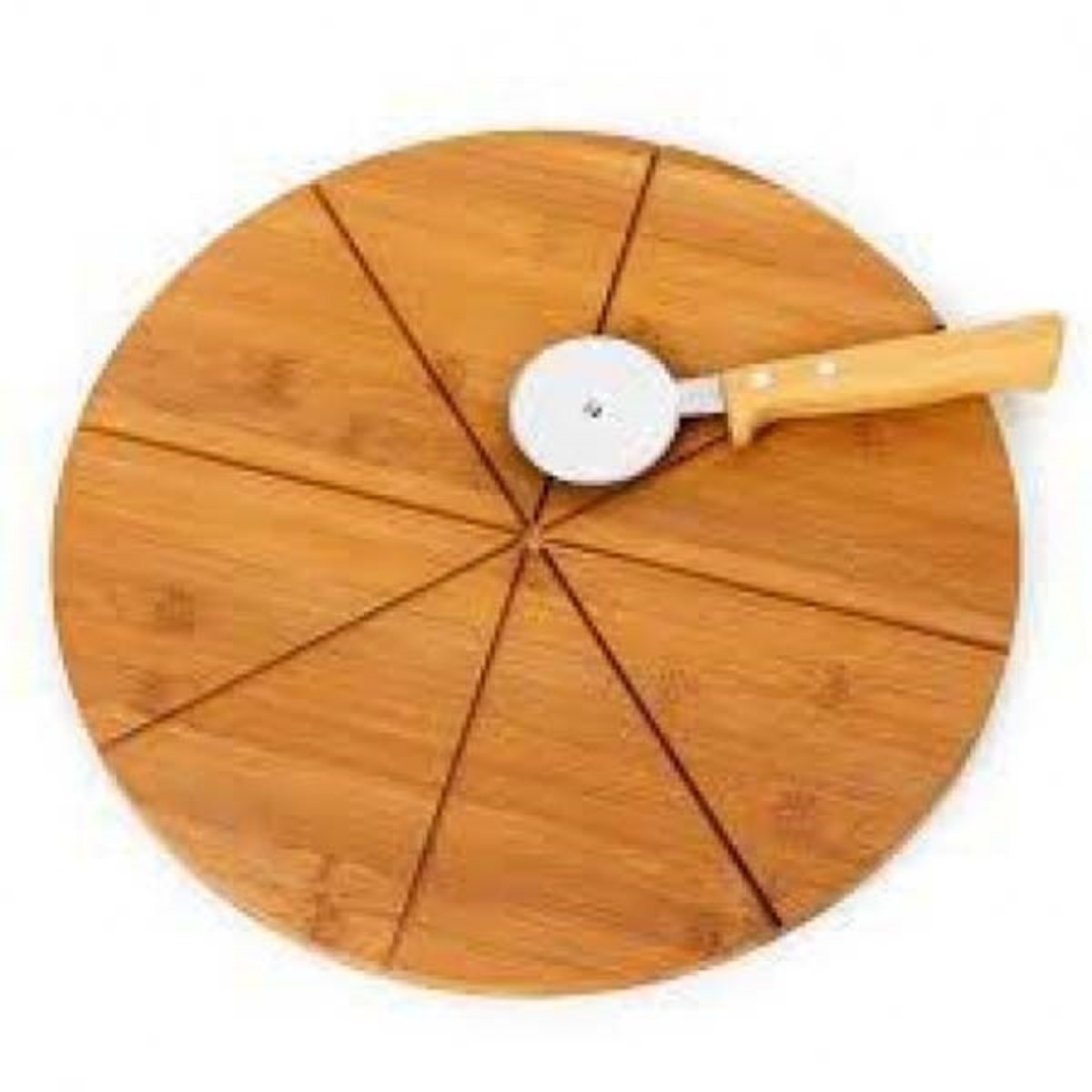 Tábua De Servir Com Corte Para Pizza E Cortador