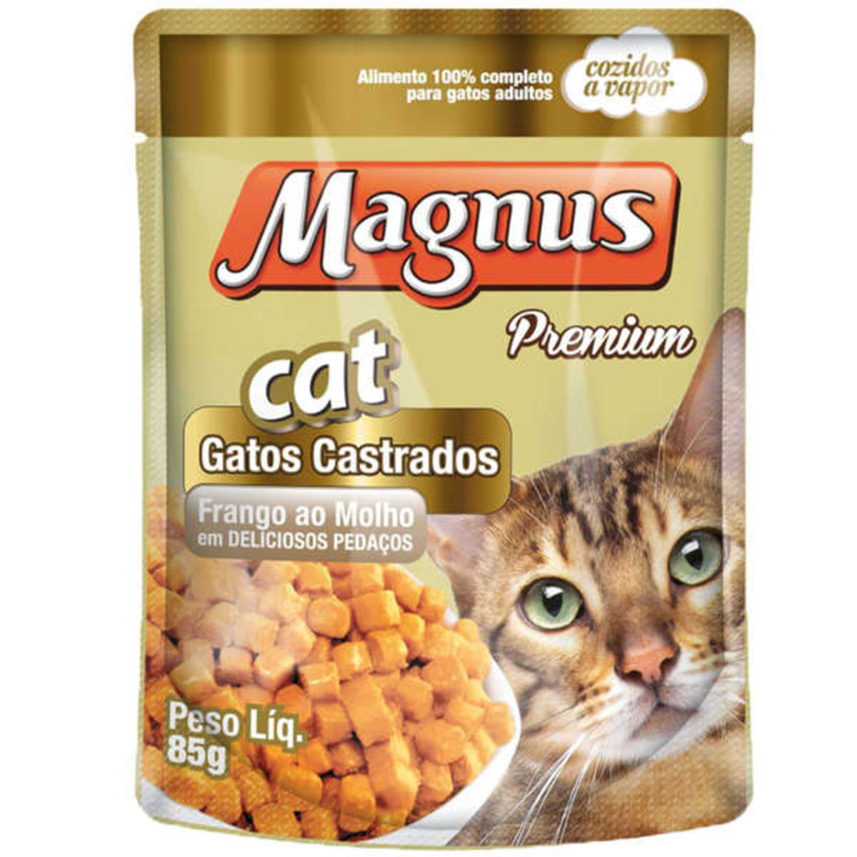 Sache Para Gatos Castrados Magnus Frango Ao Molho - 85G