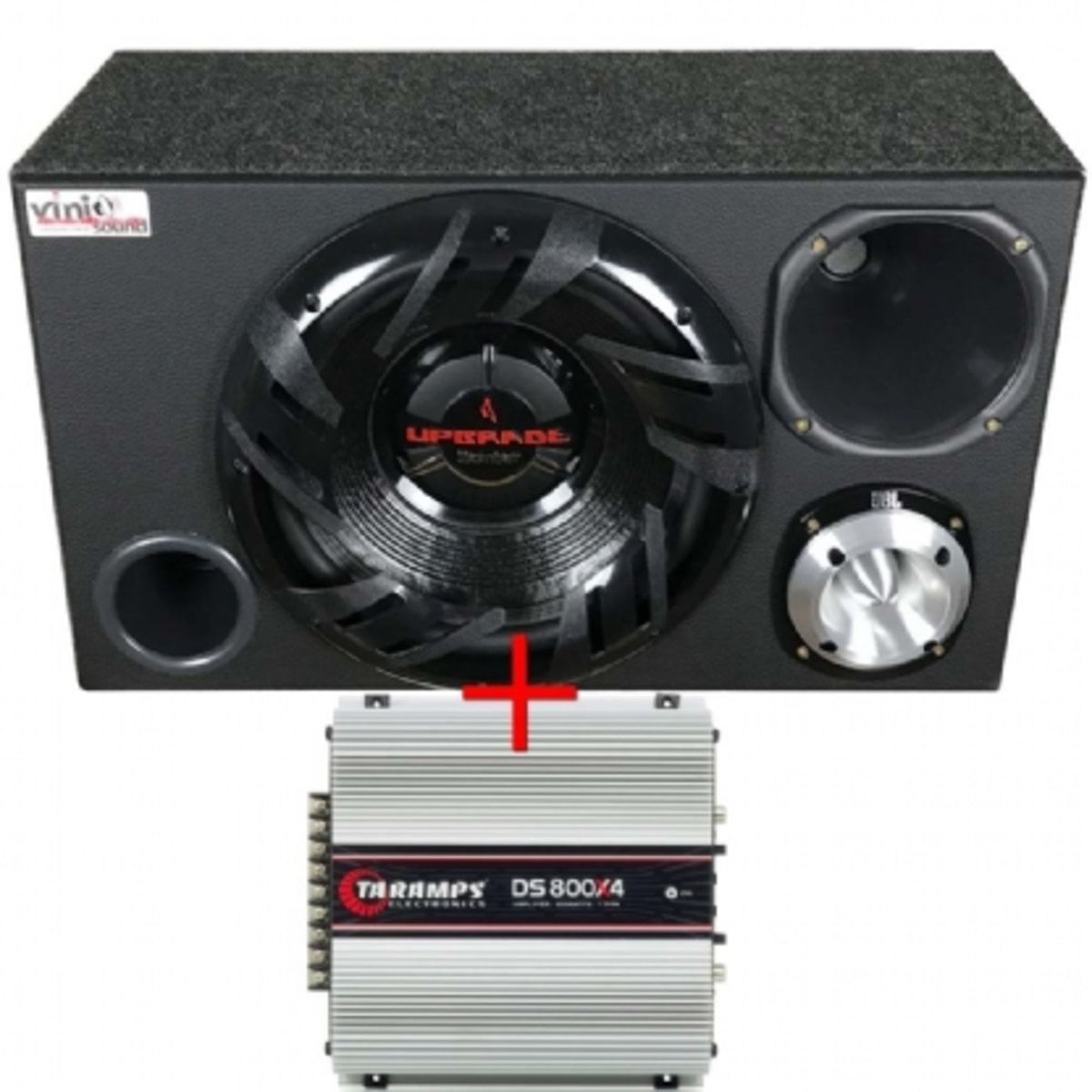Caixa Trio Bomber Upgrade 350W Rms + D250x+ St400 + Módulo Taramps