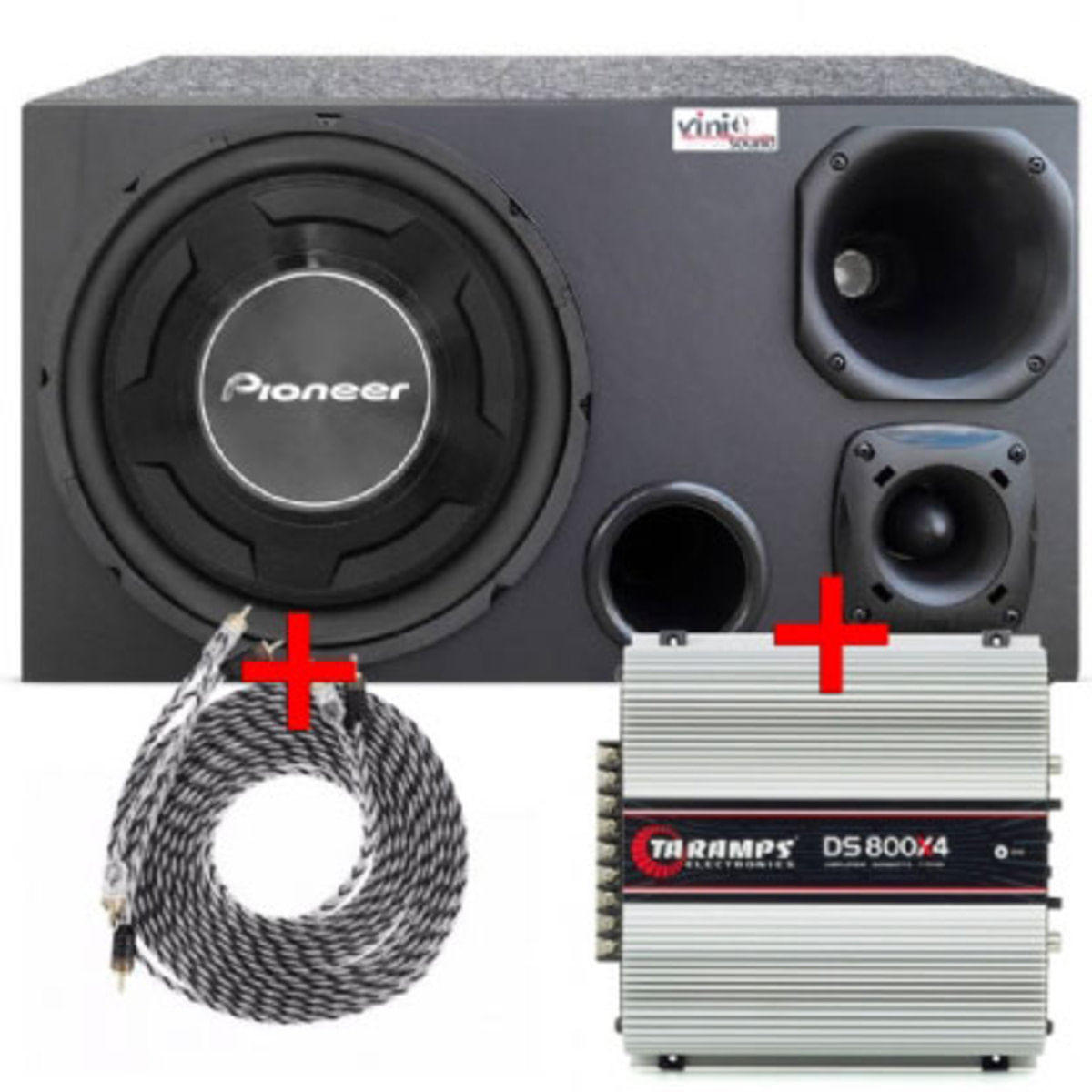 Caixa Trio Pioneer Ts-W3090 600Wrms + D200 + St200 + Módulo Taramps