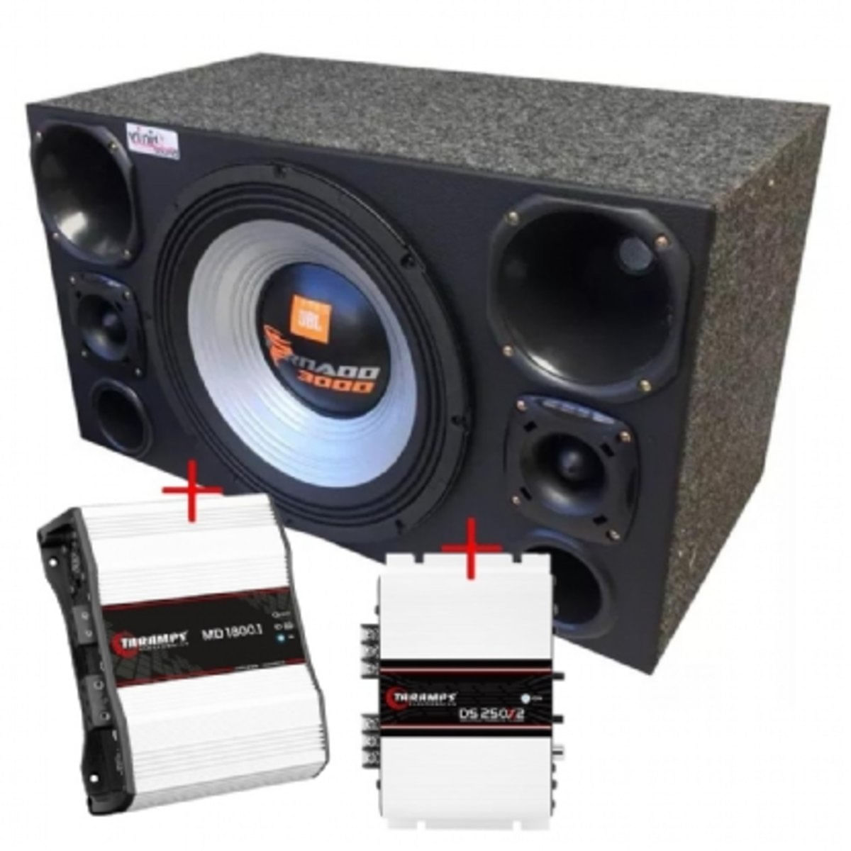Caixa Trio Tornado Jbl + 2 Driver + 2 Tweeter + Módulos