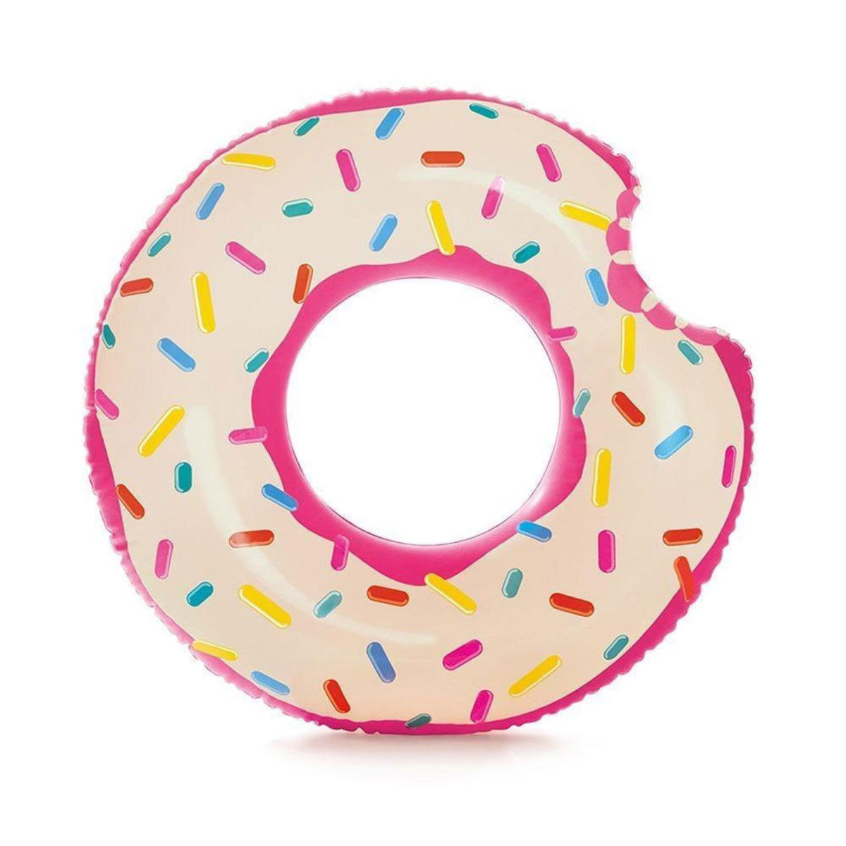 Acessórios De Praia E Piscina - Bóia Redonda - 107 Cm - Rosquinha Donut - Rosa - Intex